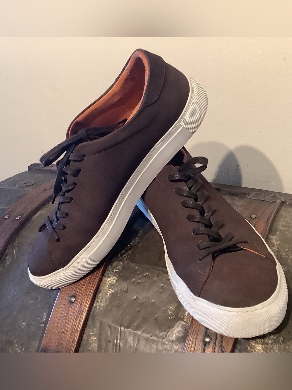Beckett Simonon Brown Low-Top Sneakers with White Soles